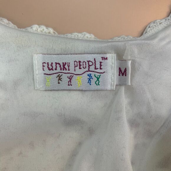 VTG Womens Funky People‎ Crochet Floral Dress Boho Cottage Mixed Media Size Med - Picture 7 of 13